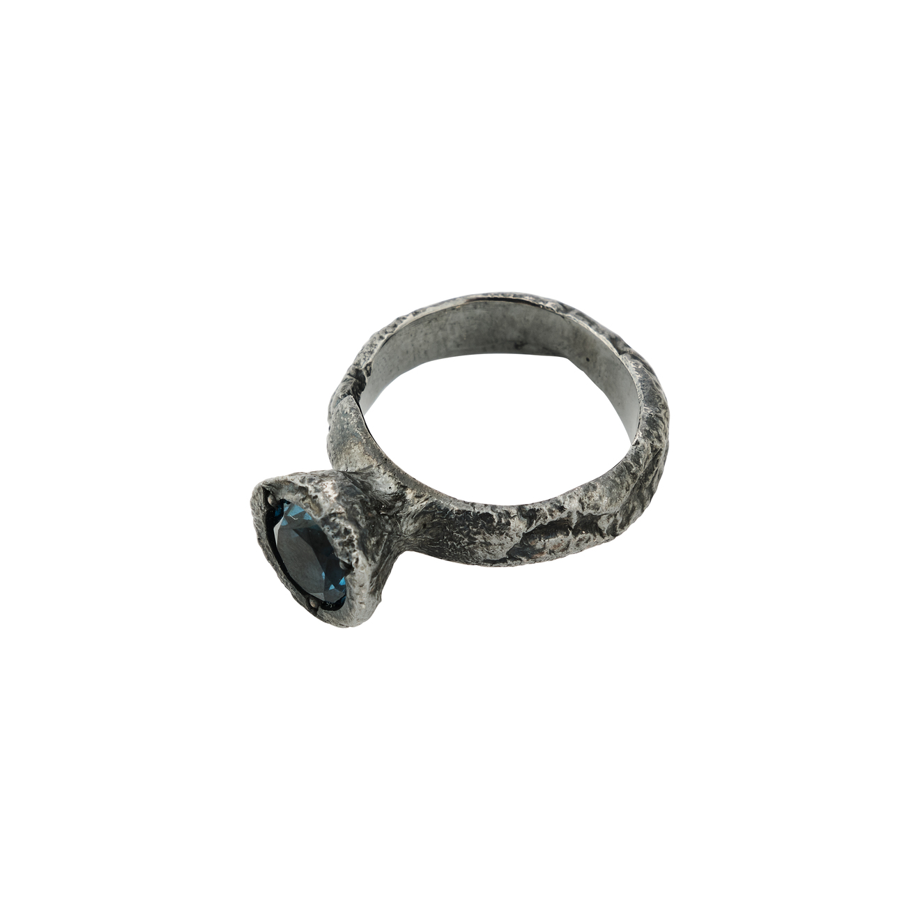 OSSA Кольцо с голубым топазом серебряное кольцо с натуральным голубым топазом коллекция фортуна покрытие палладий размер 22