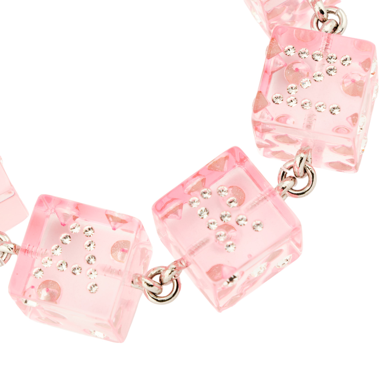 Marni Браслет с розовыми объемными кубиками и кристаллами marni браслет с эмалированными буквами marni marni x no vacancy inn