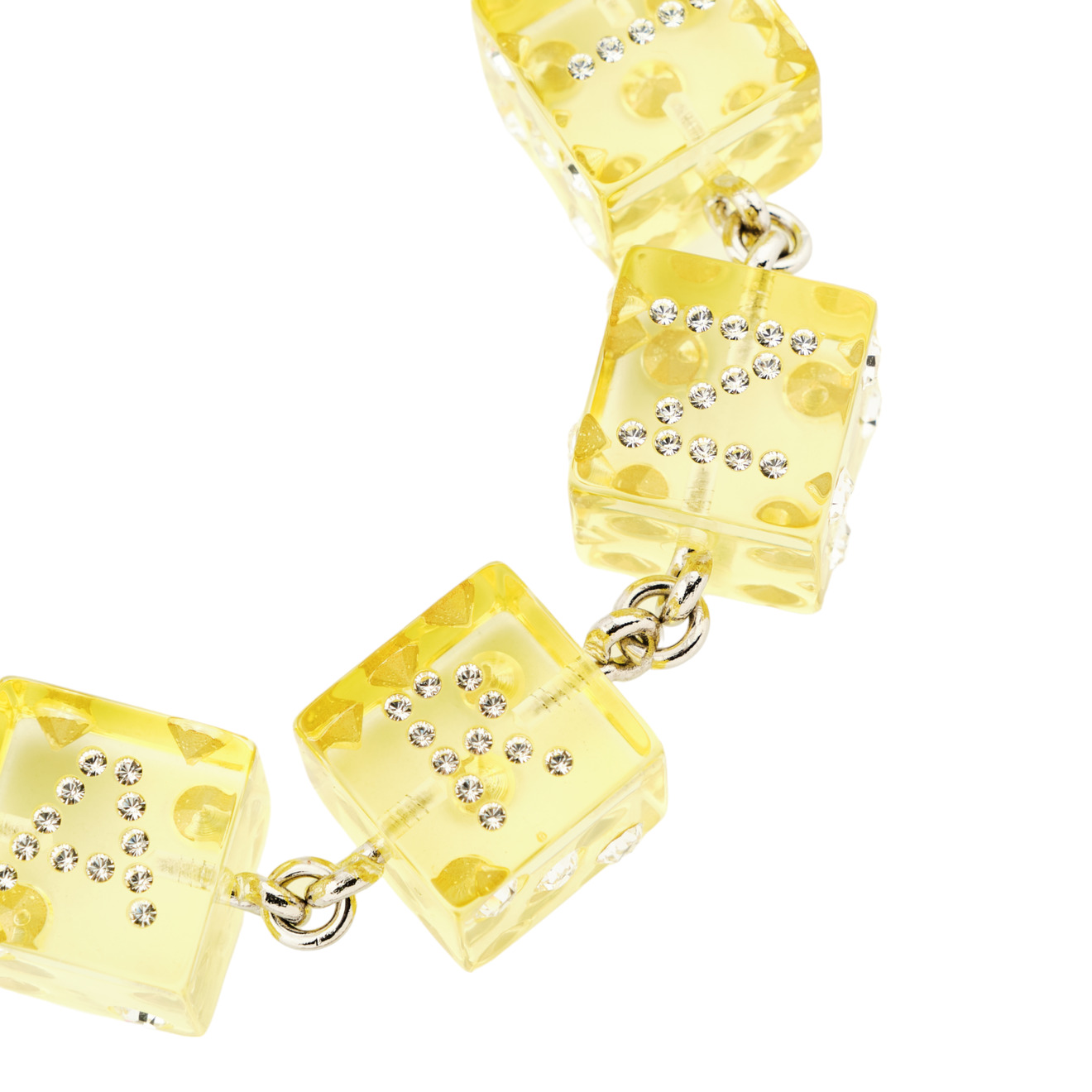 Marni Браслет с желтыми объемными кубиками и кристаллами дизайнерский геометрический браслет на руку с кубиками натурального гематита и голубыми кристаллами