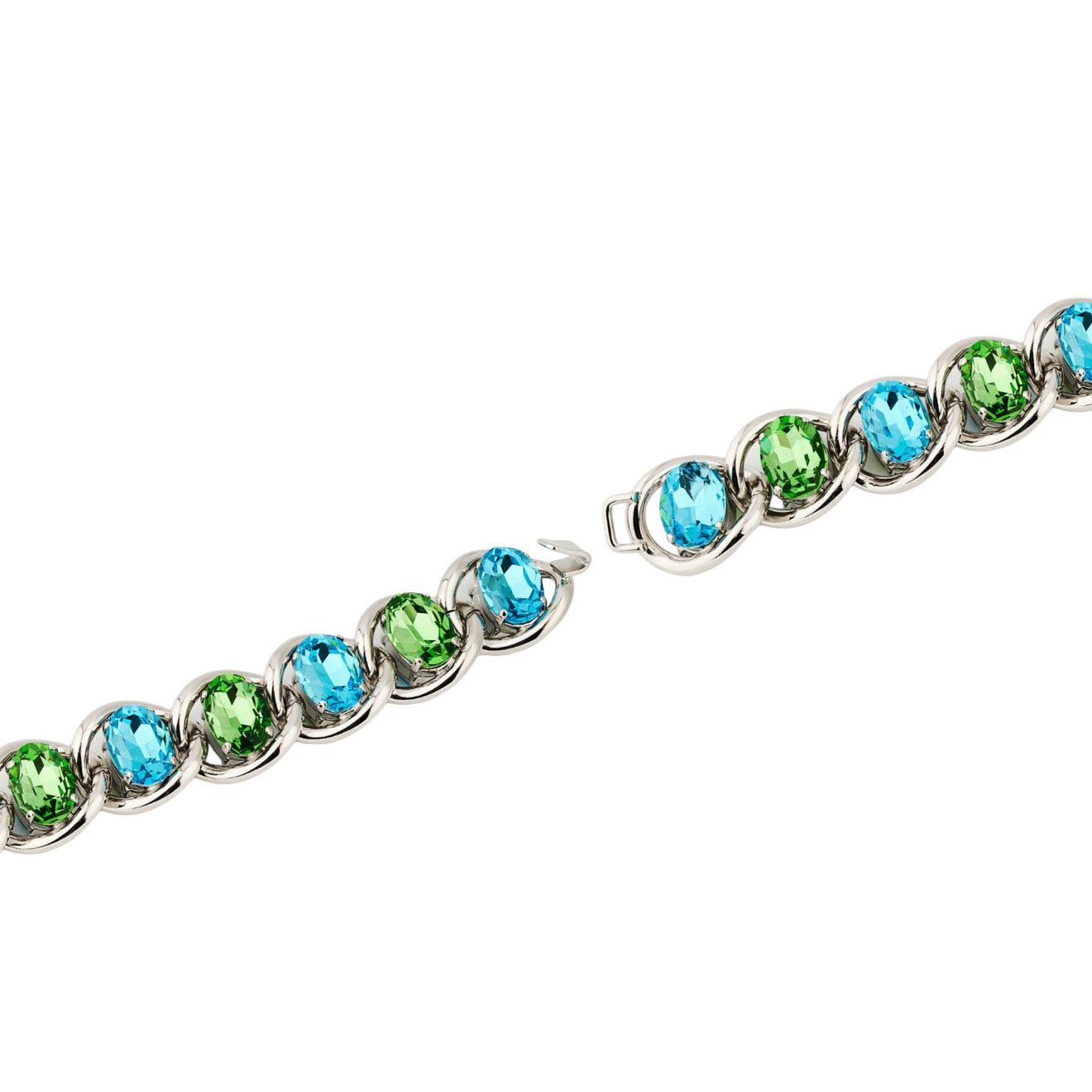 Marni Браслет-цепь с зелено-голубыми кристаллами фото