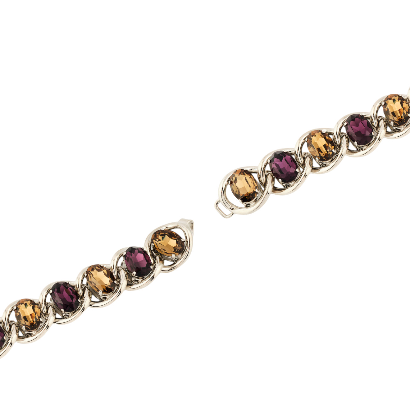 Marni Браслет-цепь с желто-фиолетовыми кристаллами marni биколорный браслет цепь с подвесками из колец