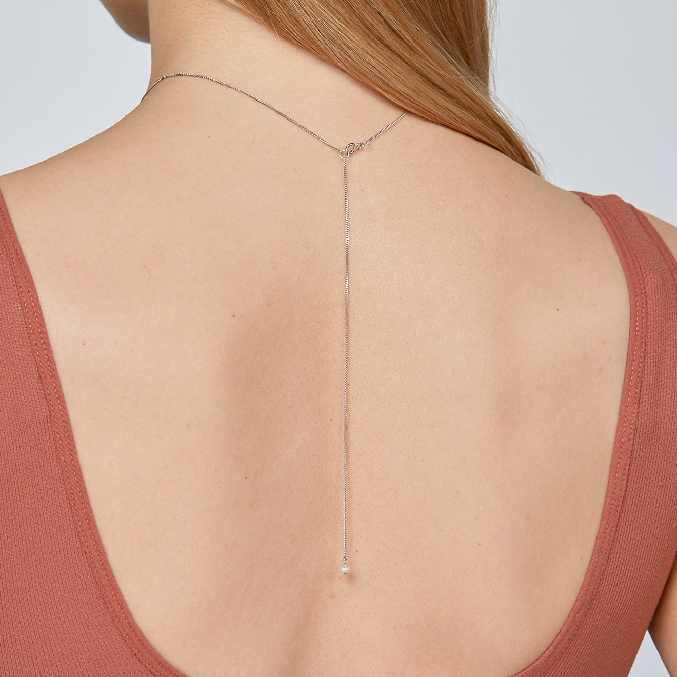 Silver necklace with pearl pendant