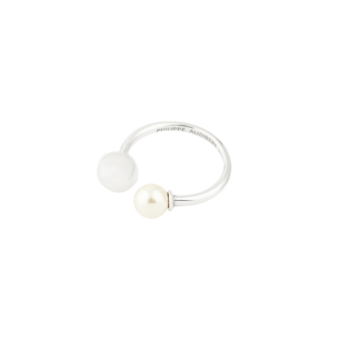 Philippe Audibert Кольцо Dina glass pearl с серебряным покрытием