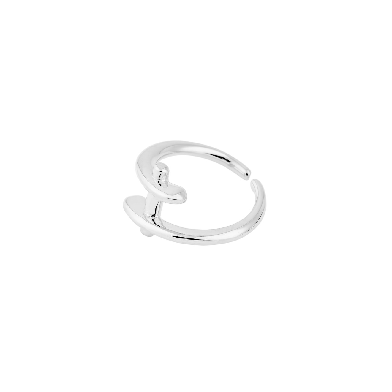 Philippe Audibert Серебристое кольцо Joar philippe audibert серебристое колье цепь doug