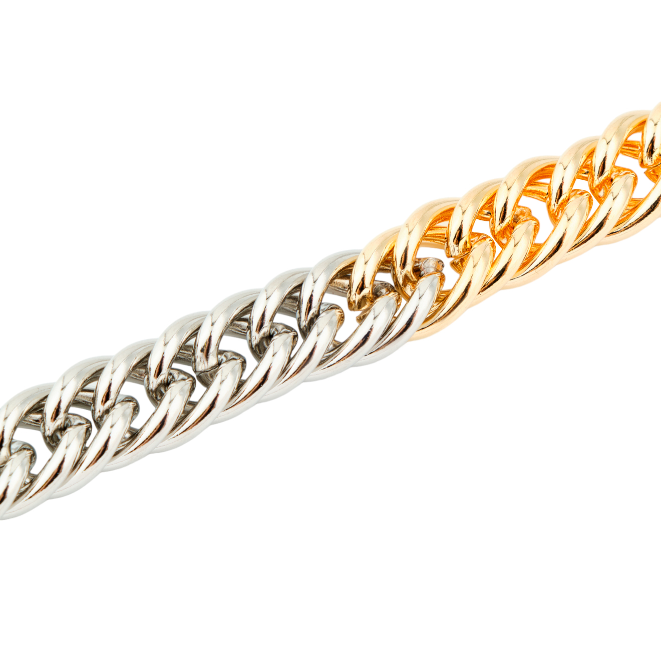 Aloud Биколорный браслет-цепь плотного плетения marni биколорный браслет цепь с подвесками из колец