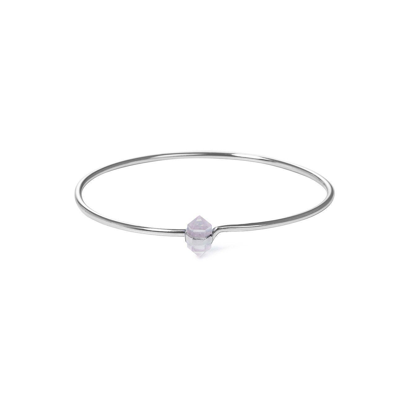 Silver bracelet with rose quartz