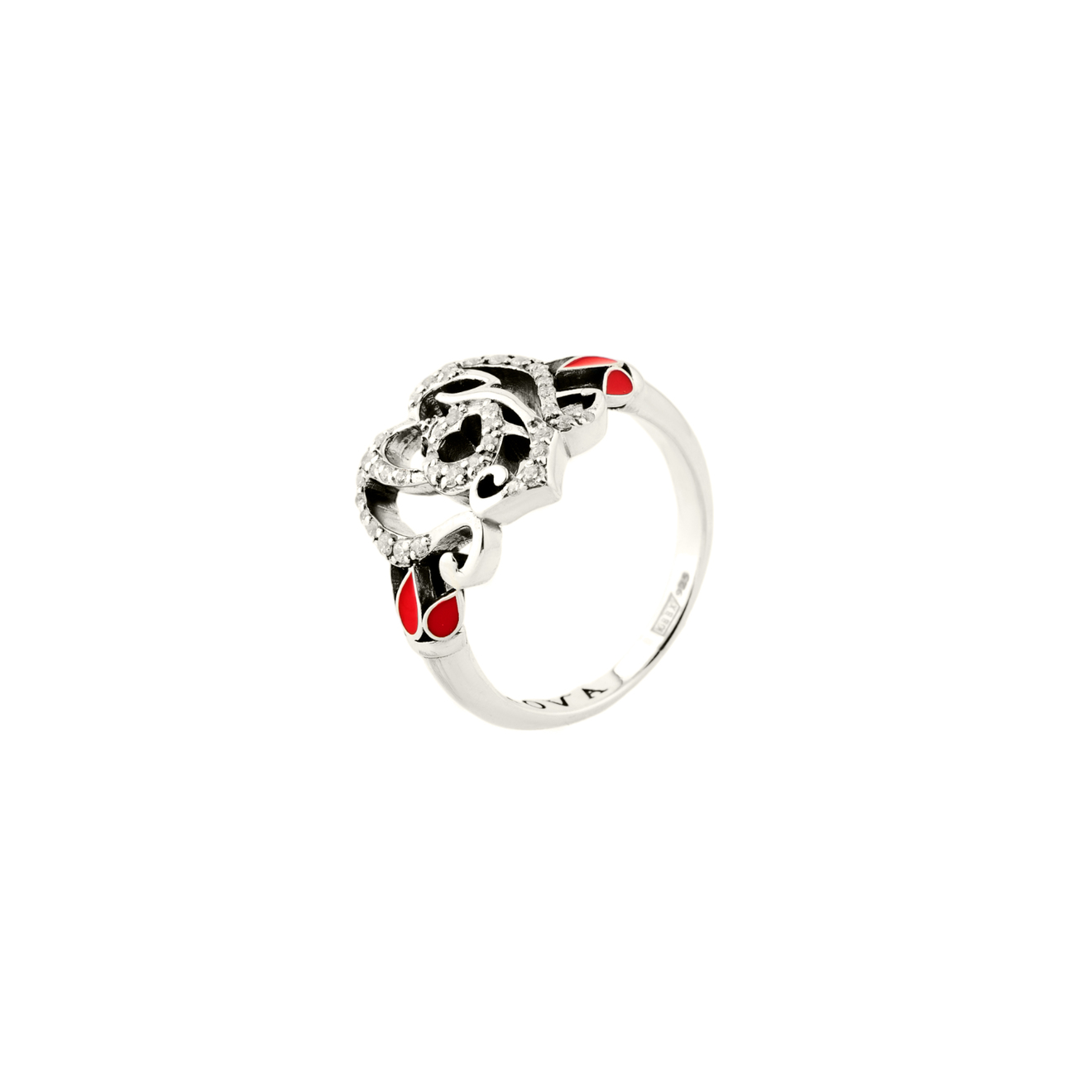 AMOVA Кольцо с фианитами и эмалью amova кольцо с фабулитом имитация бриллианта