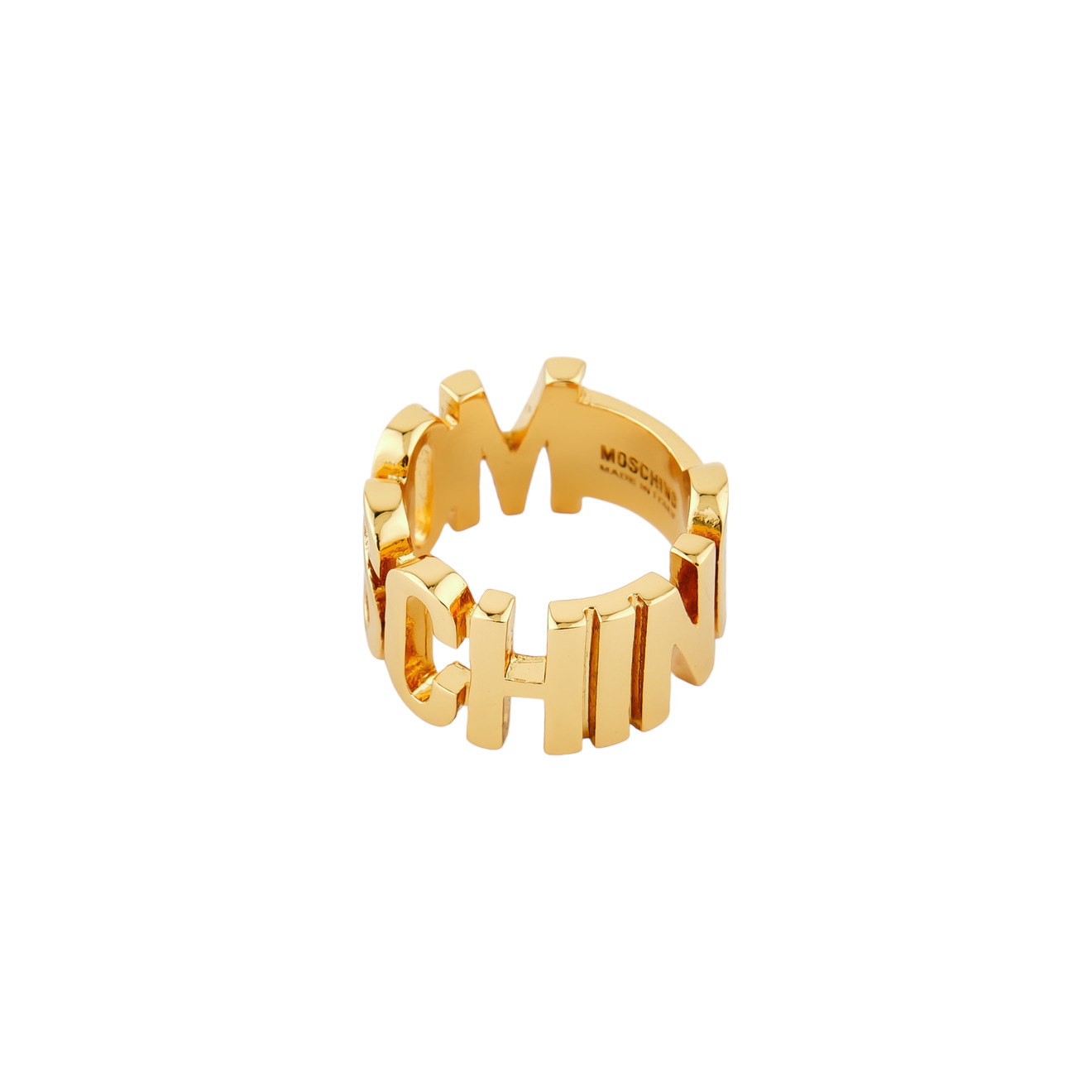 Moschino Позолоченное кольцо из букв бренда по оси