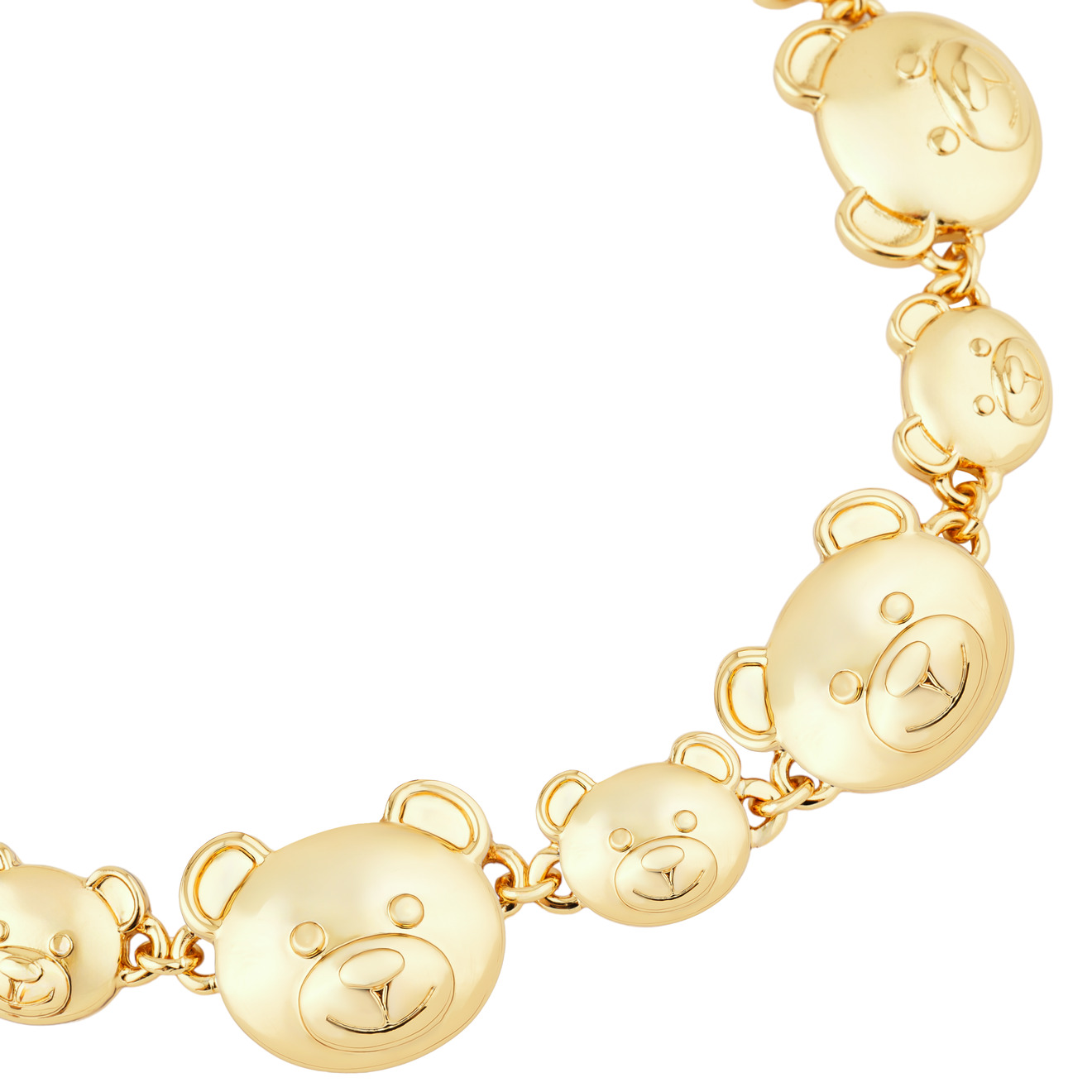 lisa smith золотистое колье цепь с медальоном Moschino Золотистое колье цепь с мишками