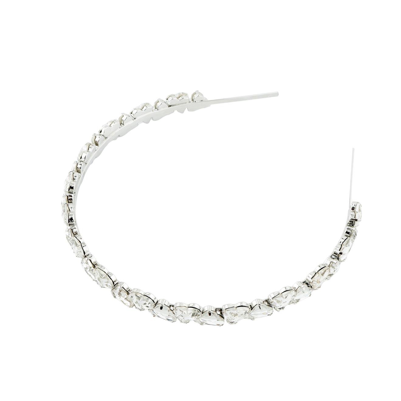 Free Form Jewelry Ободок с кристаллами в виде сердец серебристый