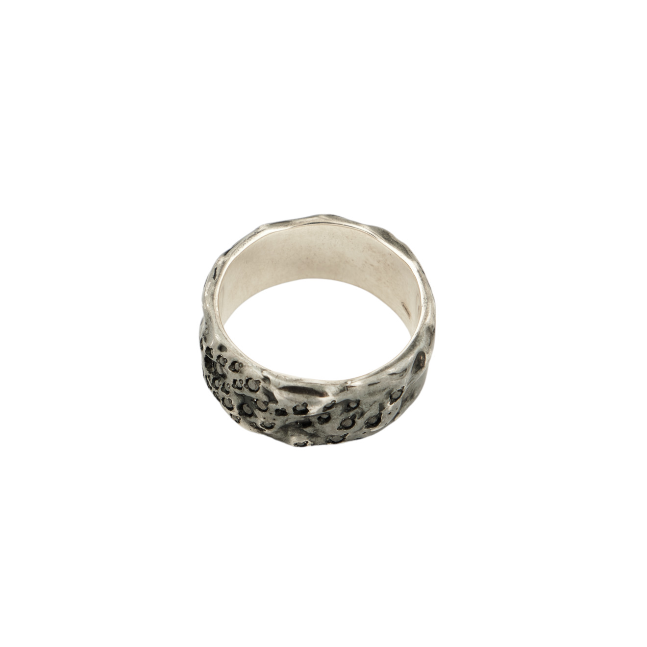 Ianis Chamalidy Тонкое кольцо из серебра с черными бриллиантами