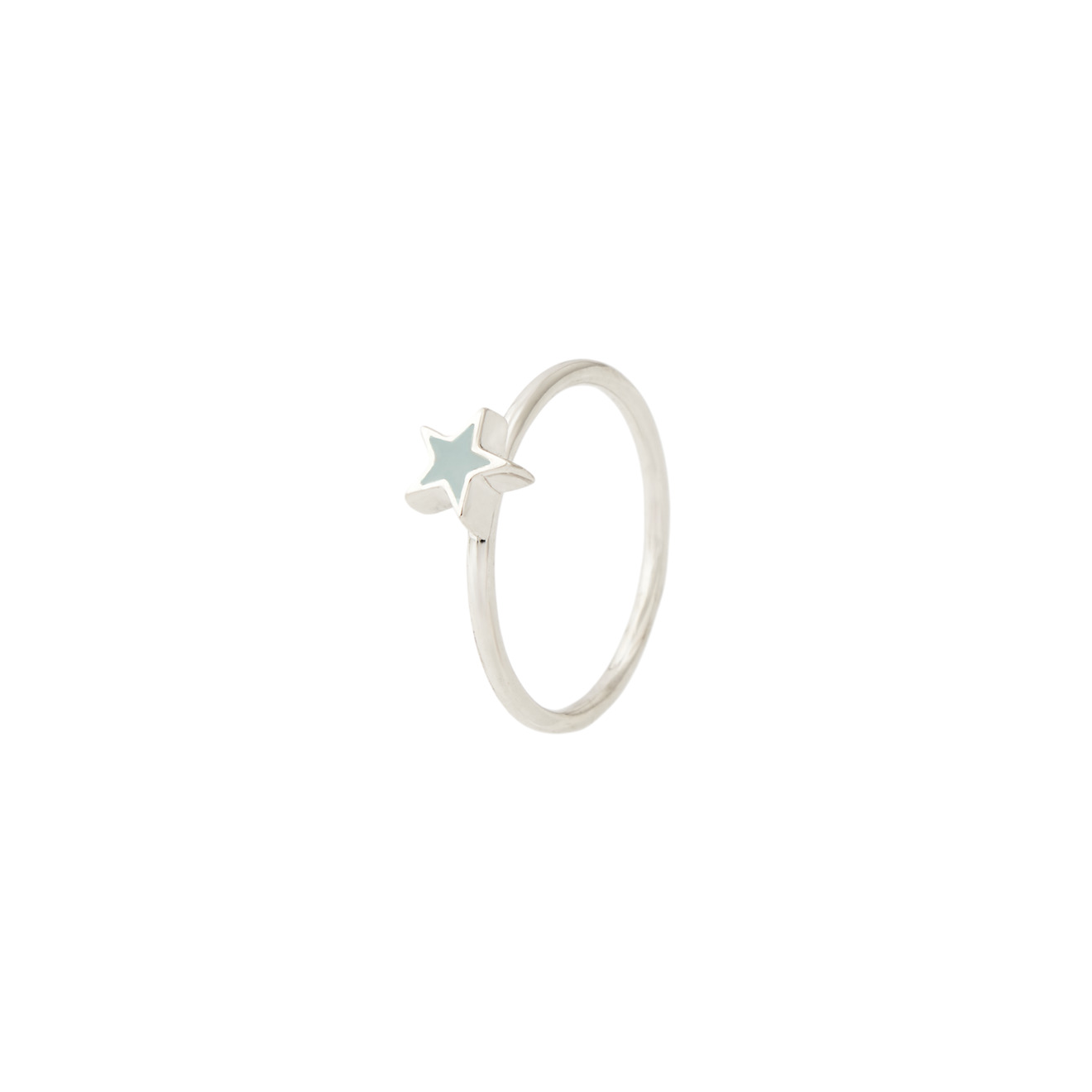УРА jewelry Кольцо-звезда из серебра с голубой эмалью
