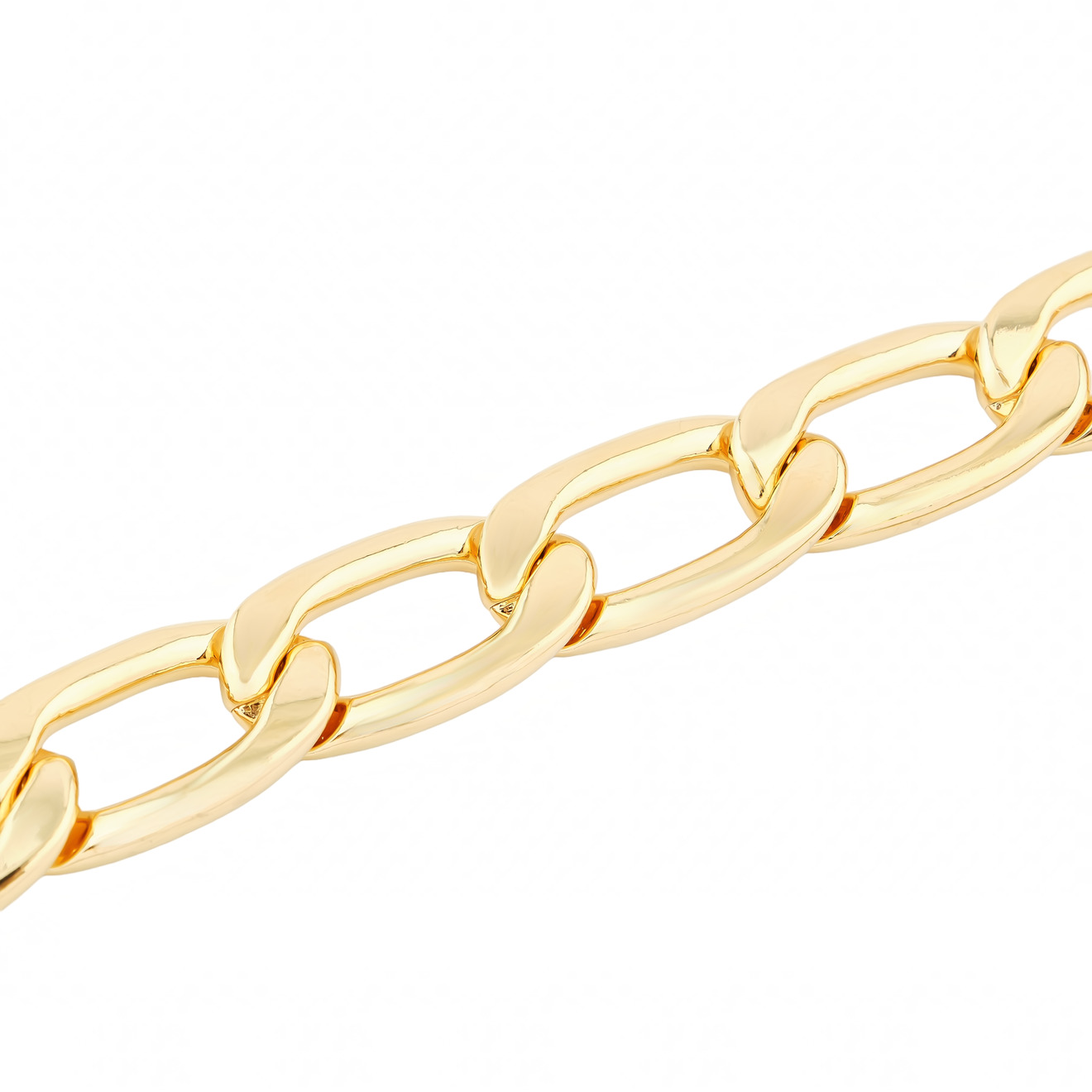Aloud Золотистый браслет-цепь с плоскими овальными звеньями