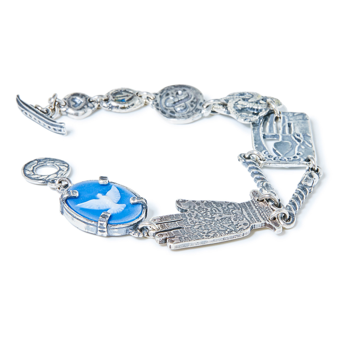 Браслет из серебра с агатом