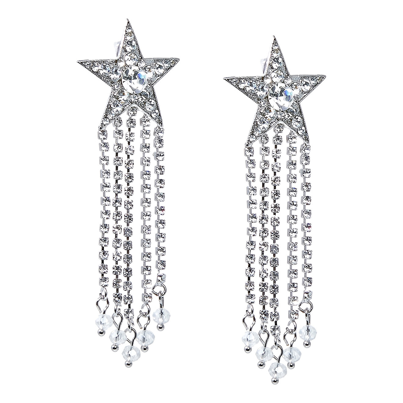 star earrings with crystal tracks