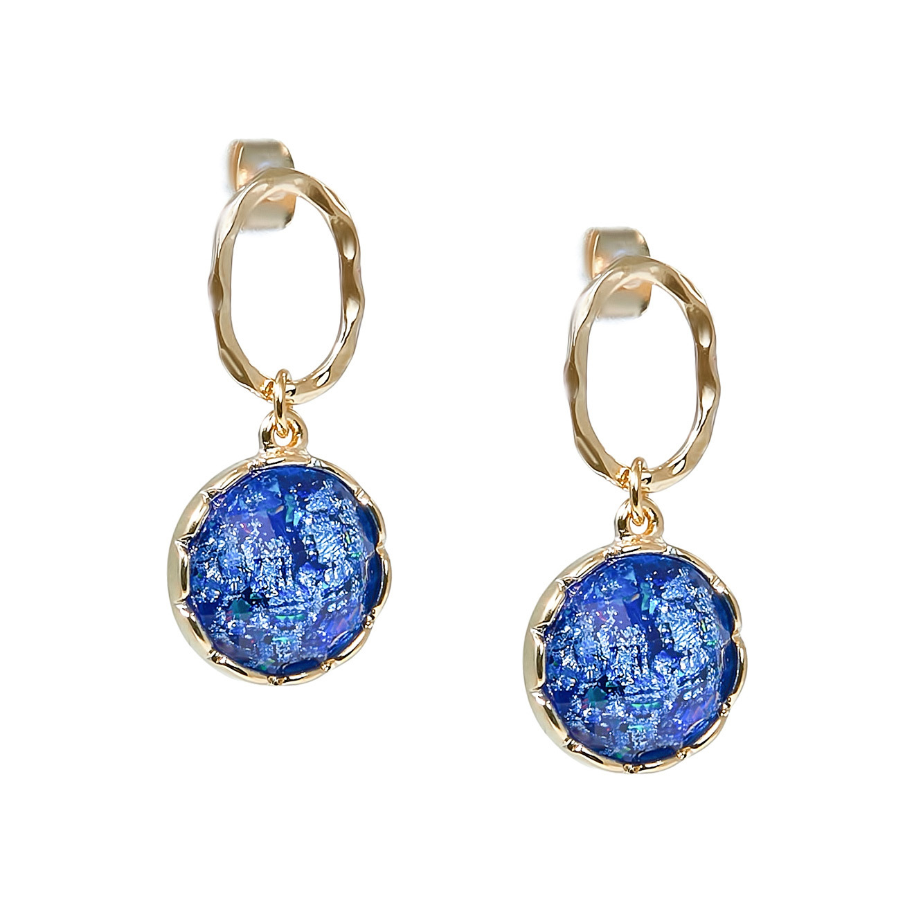 earrings with blue druze