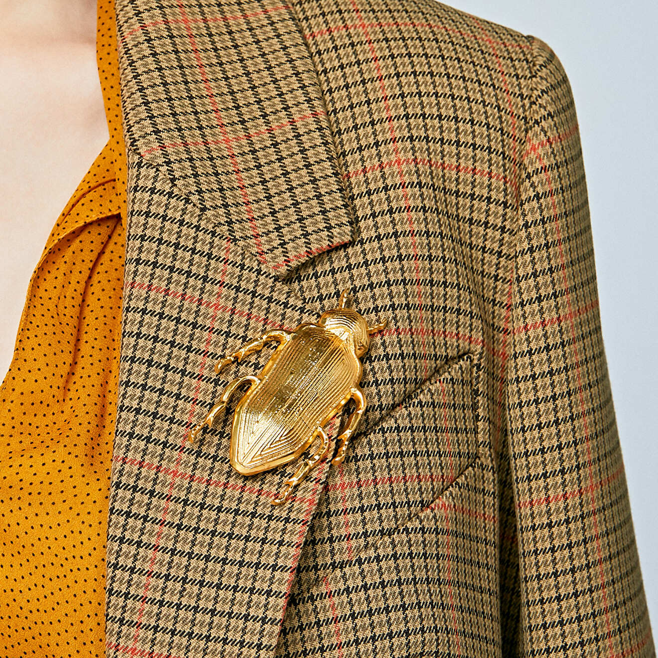 Gilded Large Beetle Brooch