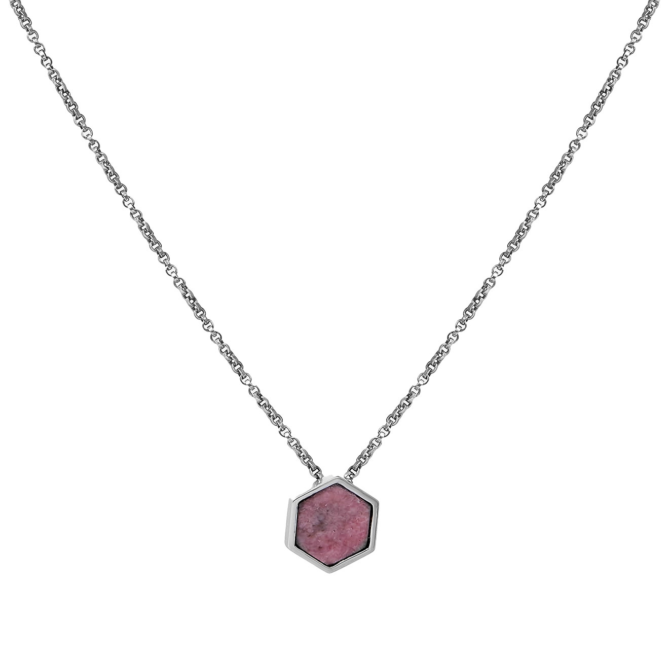 necklace with pink stone
