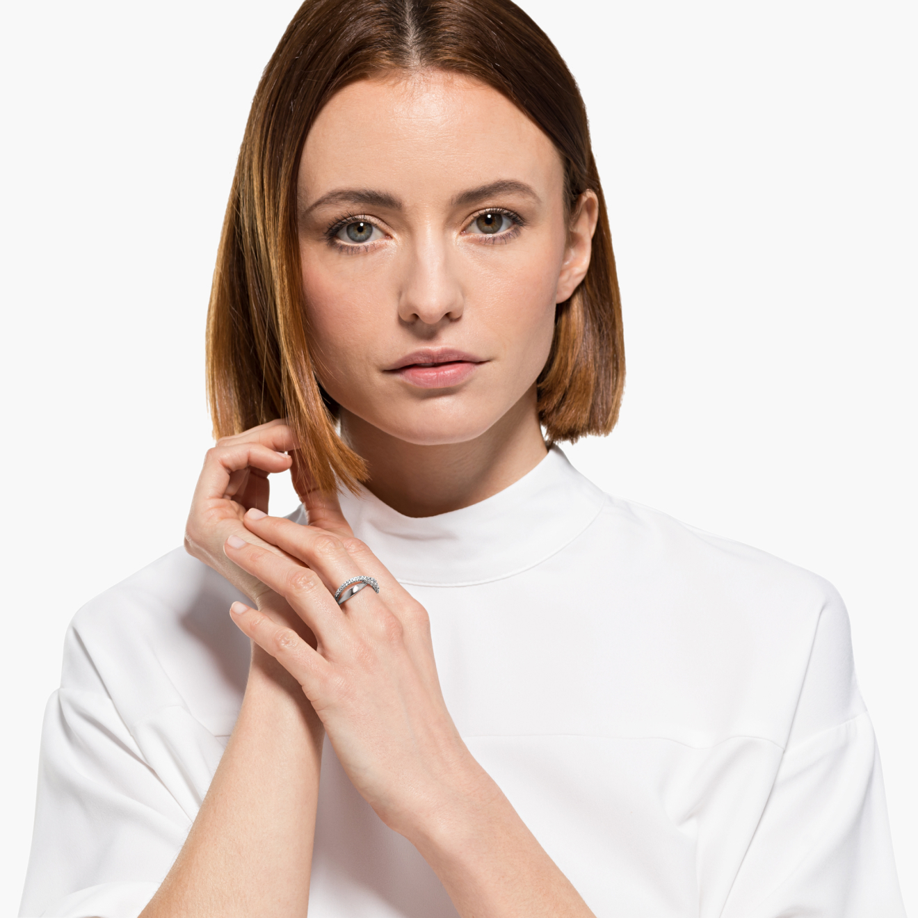 Серебристое кольцо TWIST ROWS