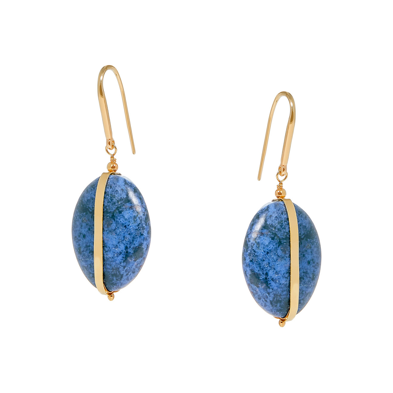 earrings with blue stone pendants