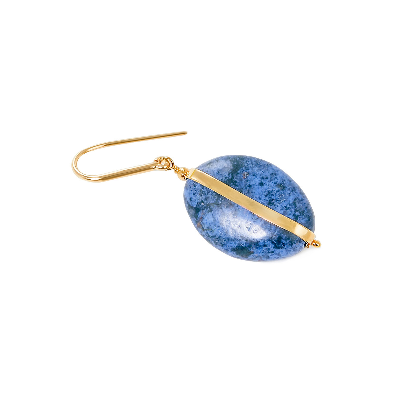 earrings with blue stone pendants