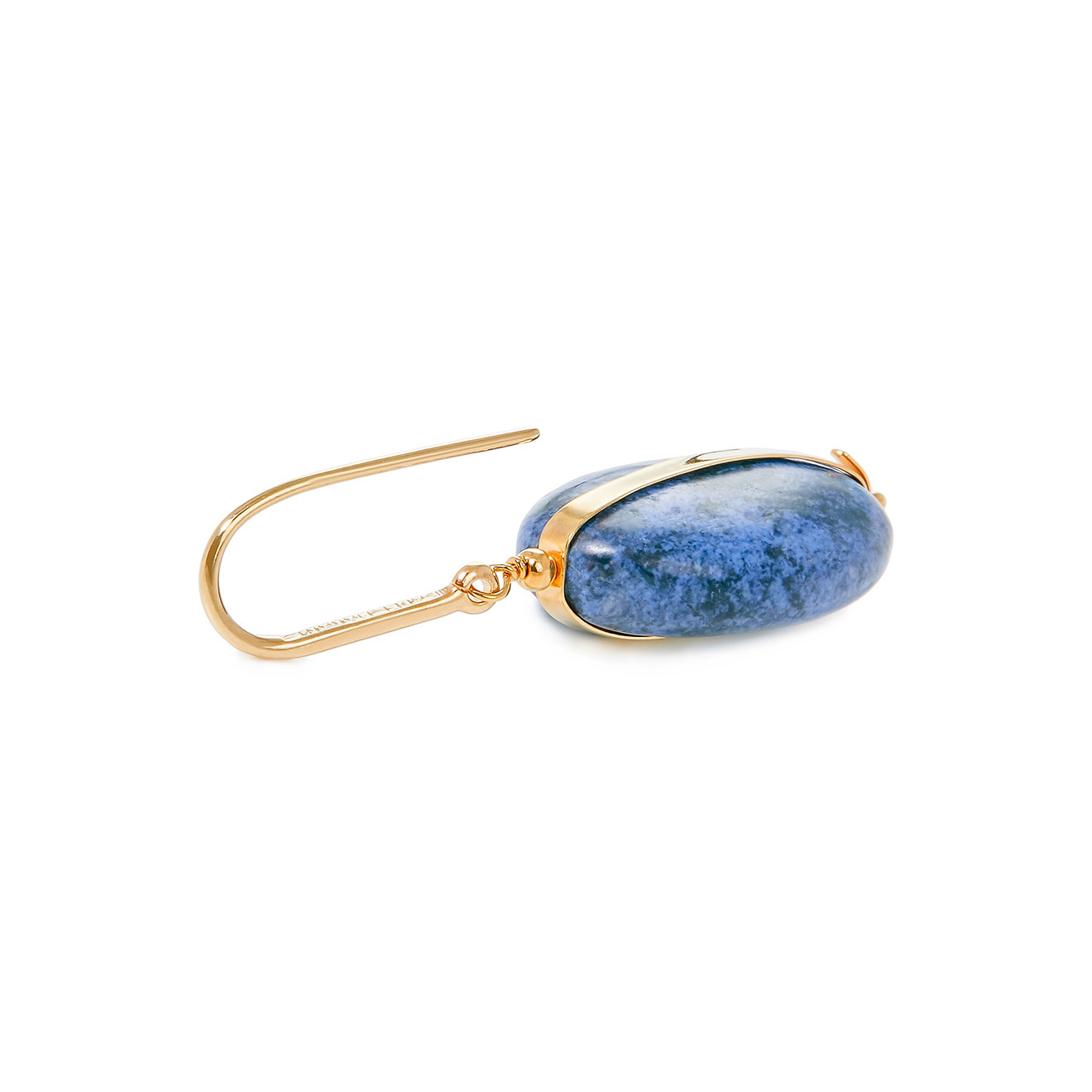 earrings with blue stone pendants
