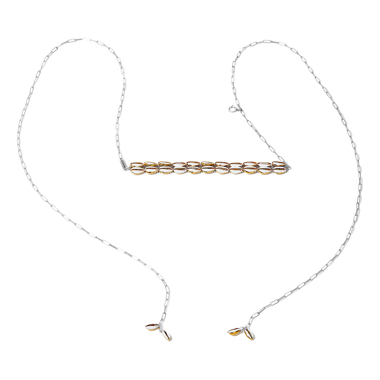 Seashell choker with long chains