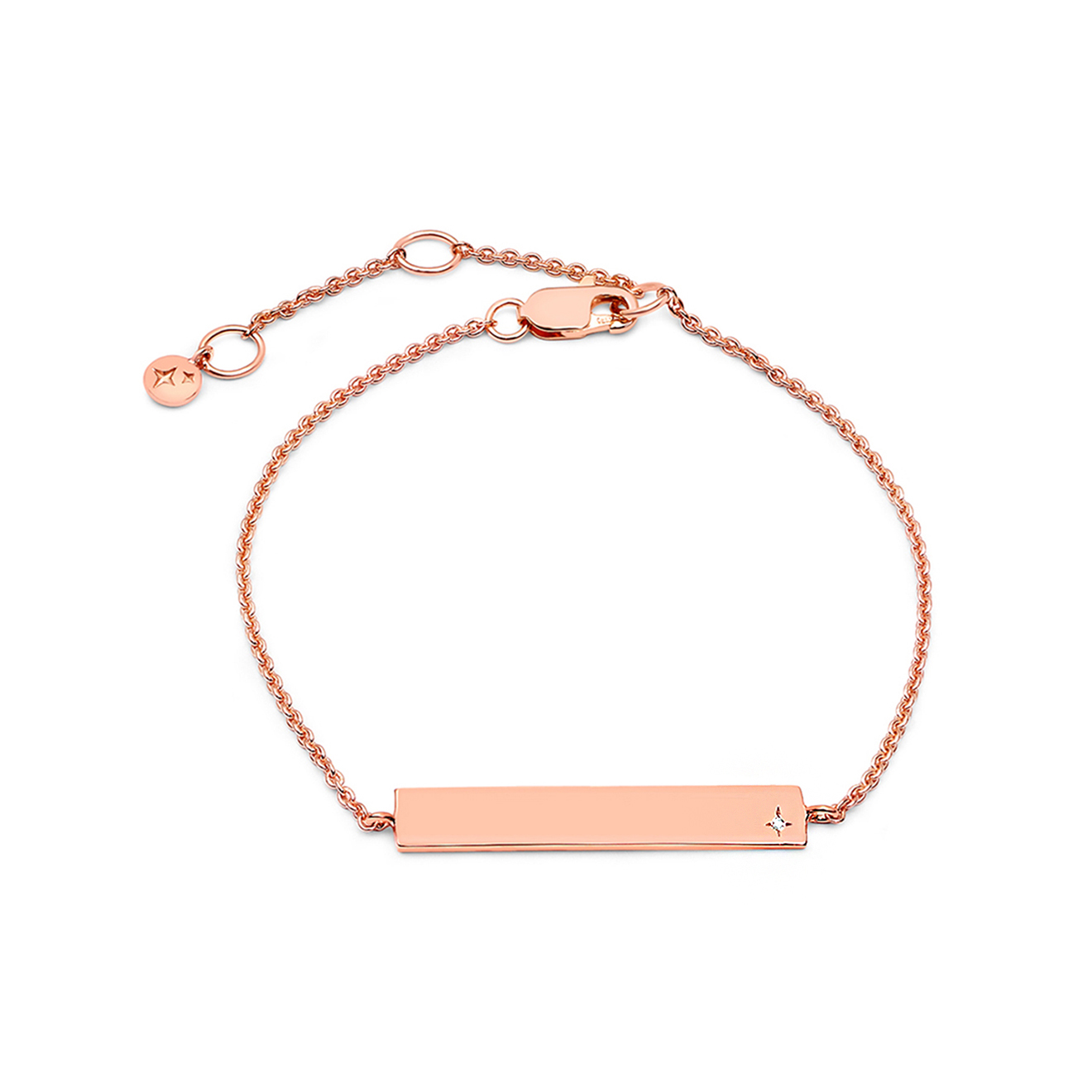 Покрытый розовым золотом браслет Bar, из коллекции Initials
