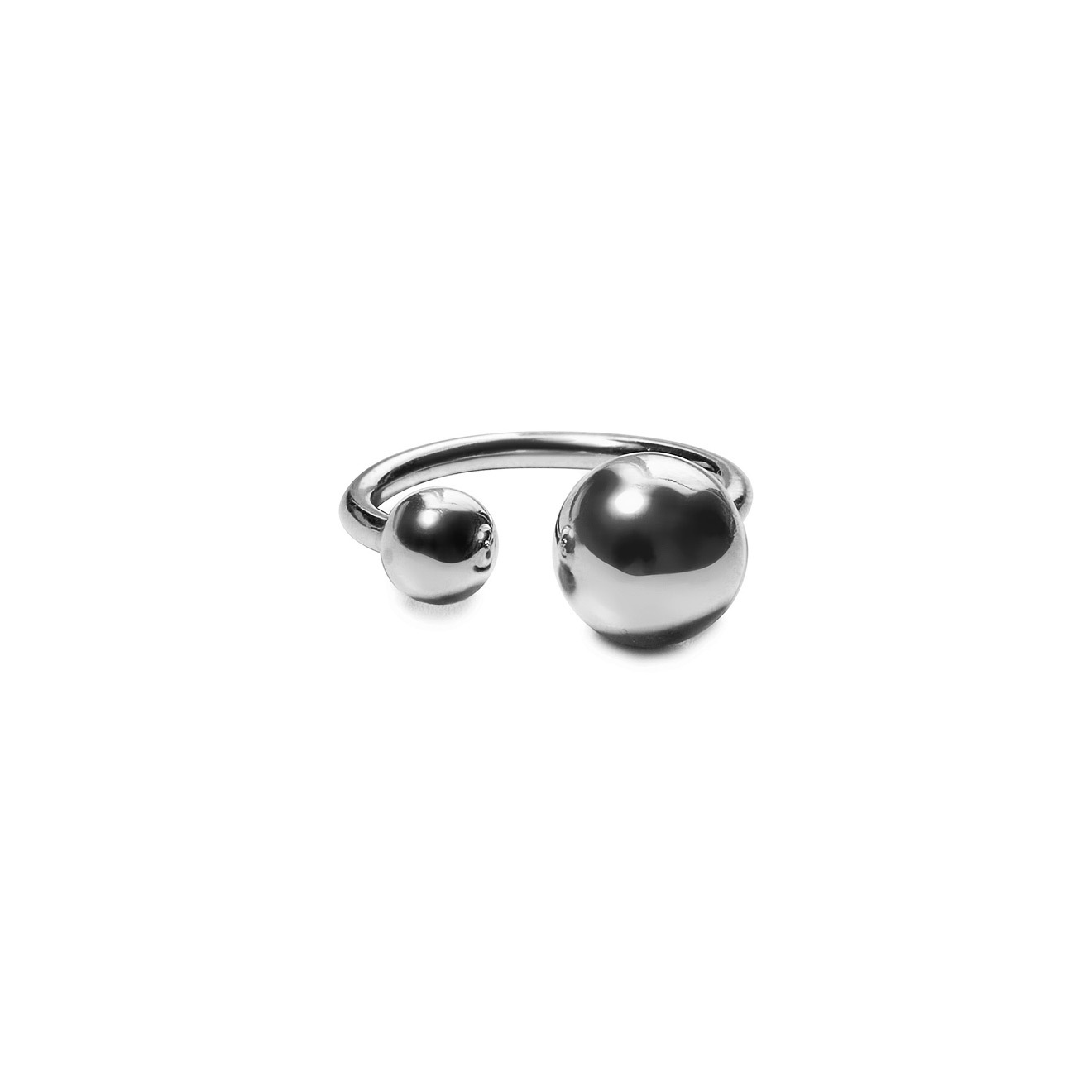 Prosto Jewelry Незамкнутое кольцо из серебра с шариками