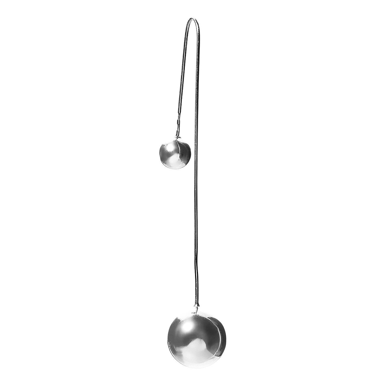 Prosto Jewelry Длинная моносерьга из серебра с двумя шариками prosto jewelry моносерьга из серебра с большим позолоченным шаром