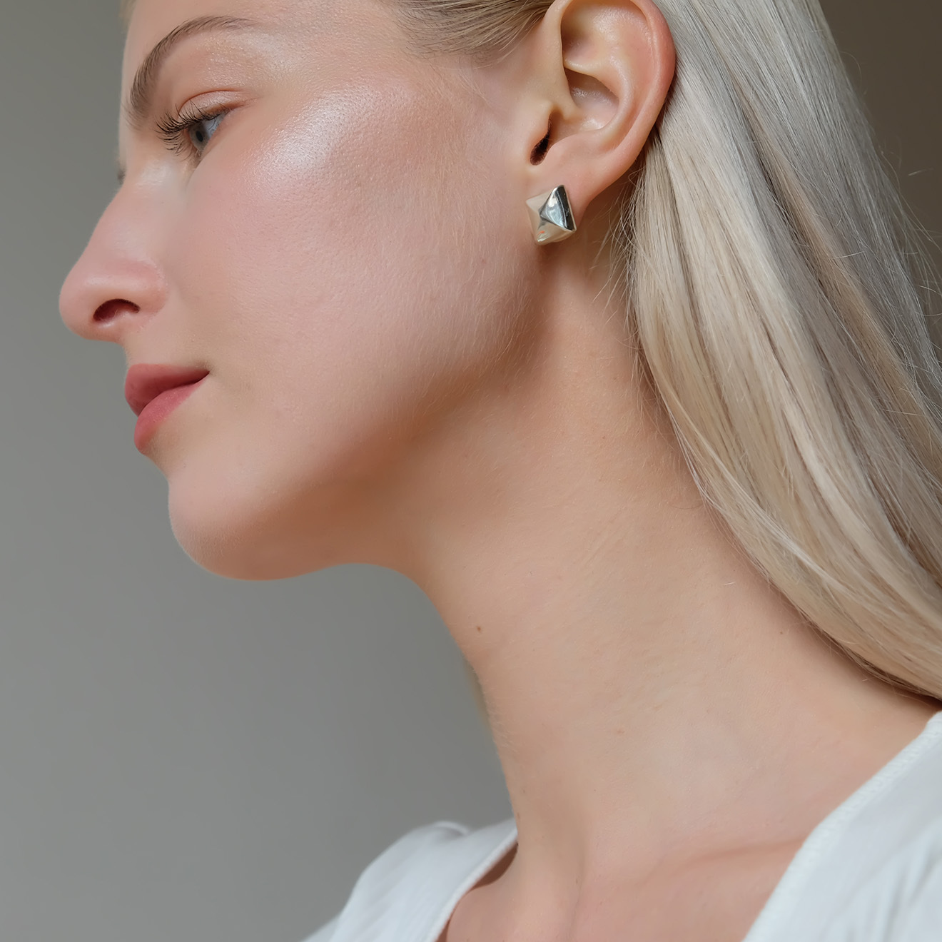 Пусеты-клепки из серебра
