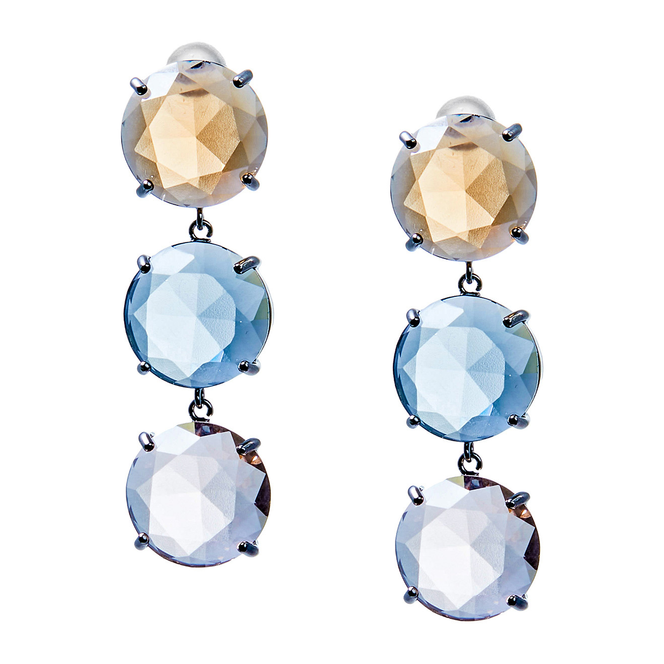 earrings with colored crystals