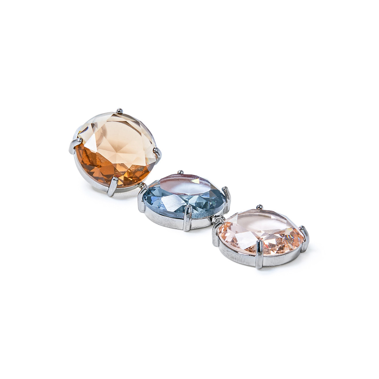 earrings with colored crystals