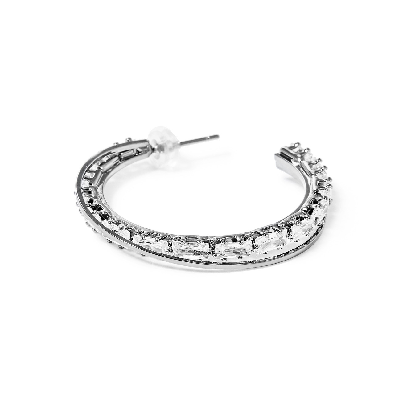 Double Ring Earrings with Crystals