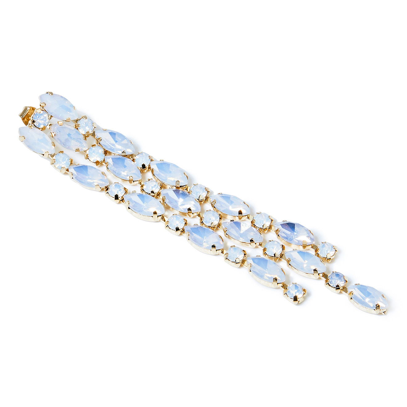 cascade earrings with white crystals