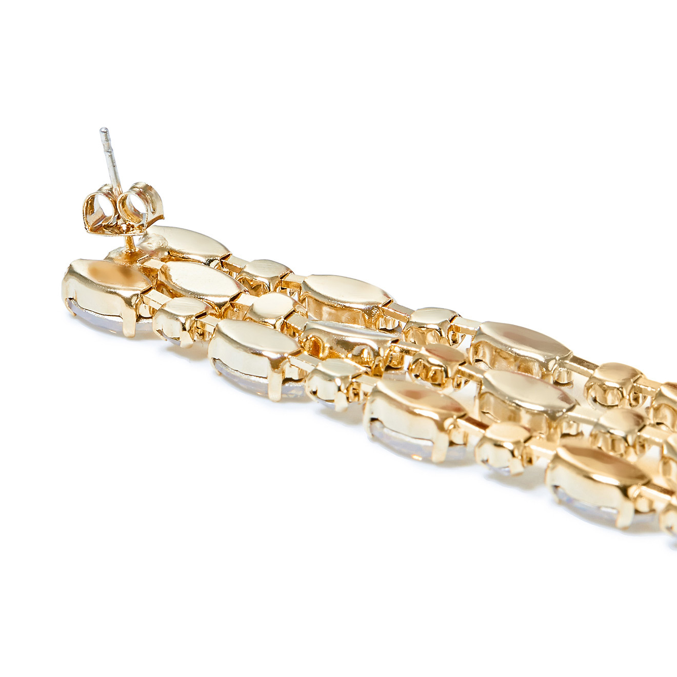 cascade earrings with white crystals