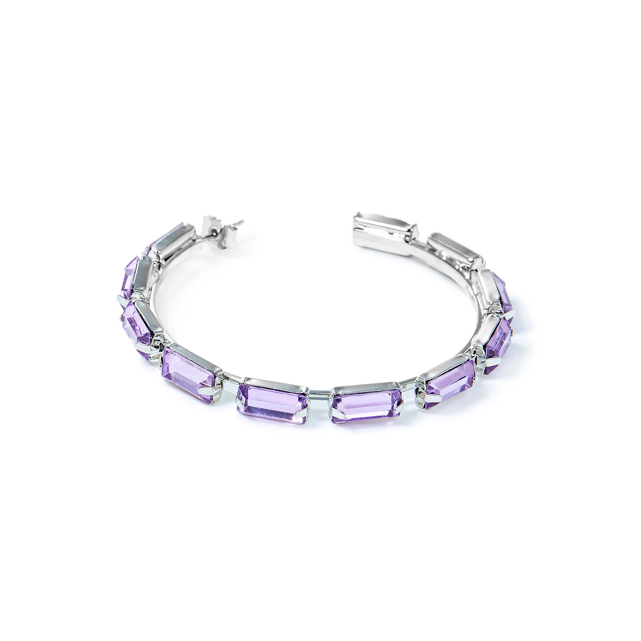 Hoop Earrings with purple crystals