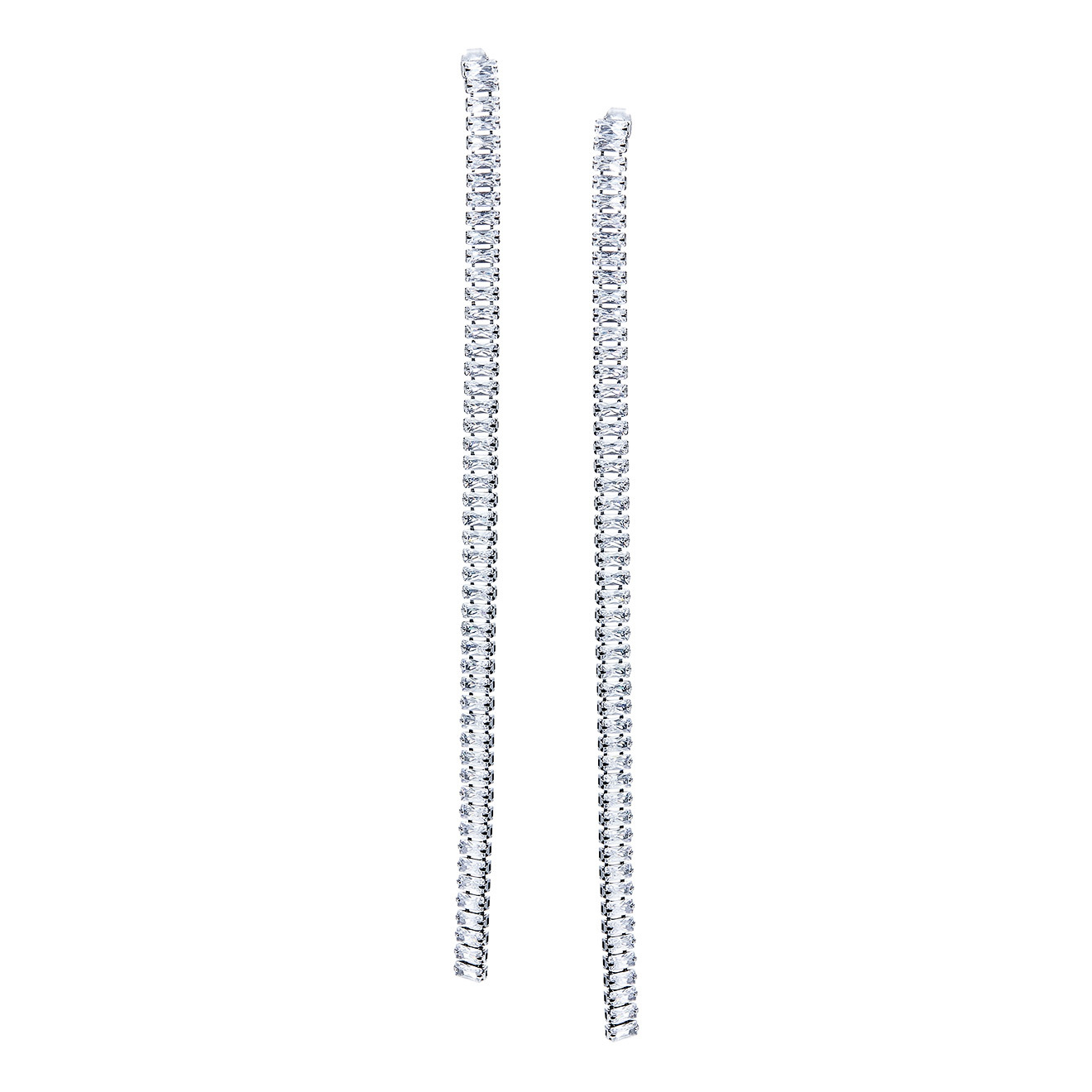 Herald Percy Серебристые длинные серьги-дорожки с кристаллами herald percy серебристые длинные серьги дорожки с кристаллами