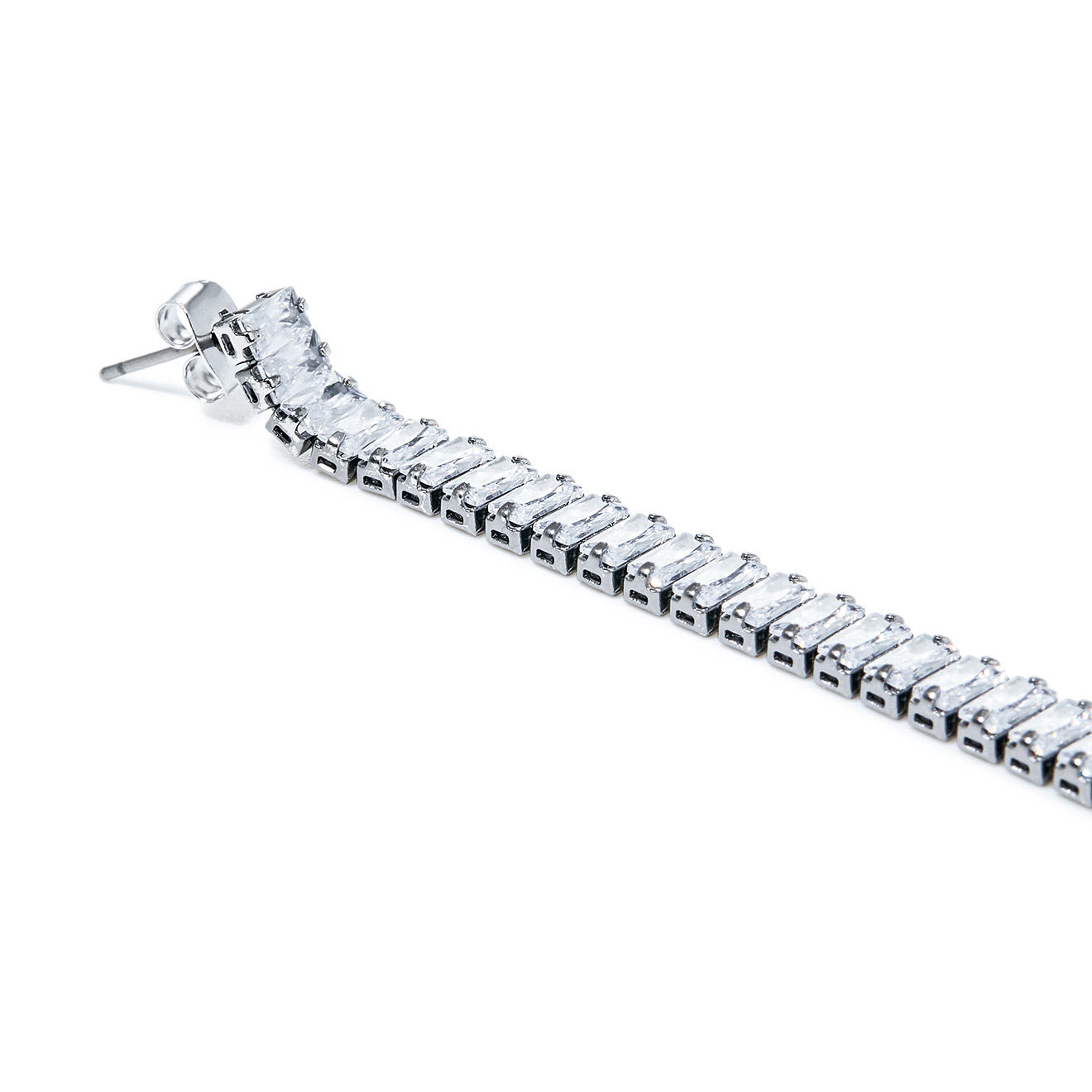 long track Earrings with Crystals