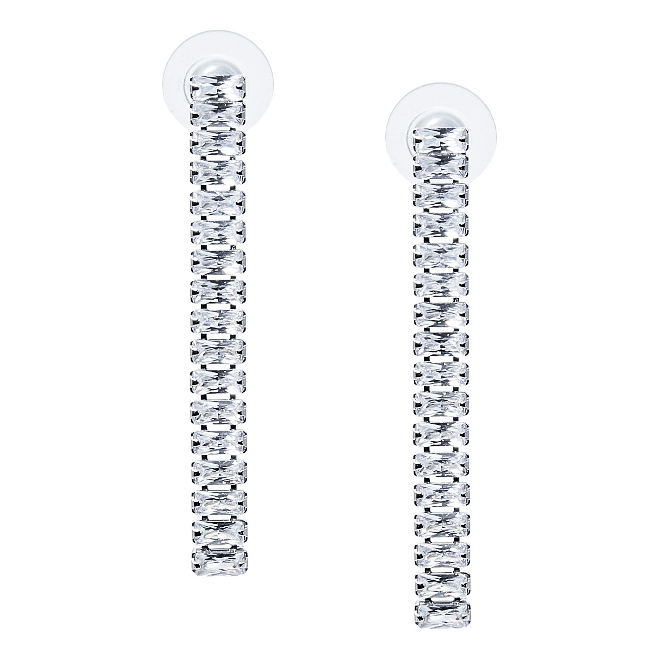 Short Track Earrings with Crystals
