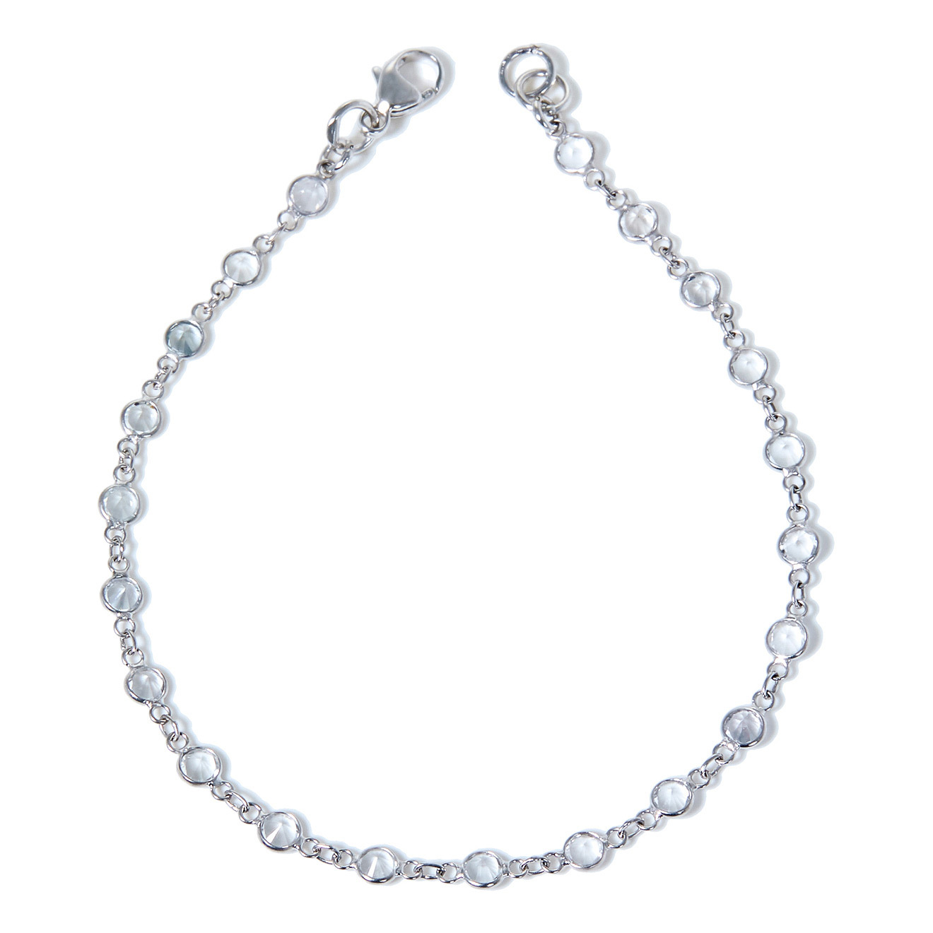 White gold bracelet with white sapphires