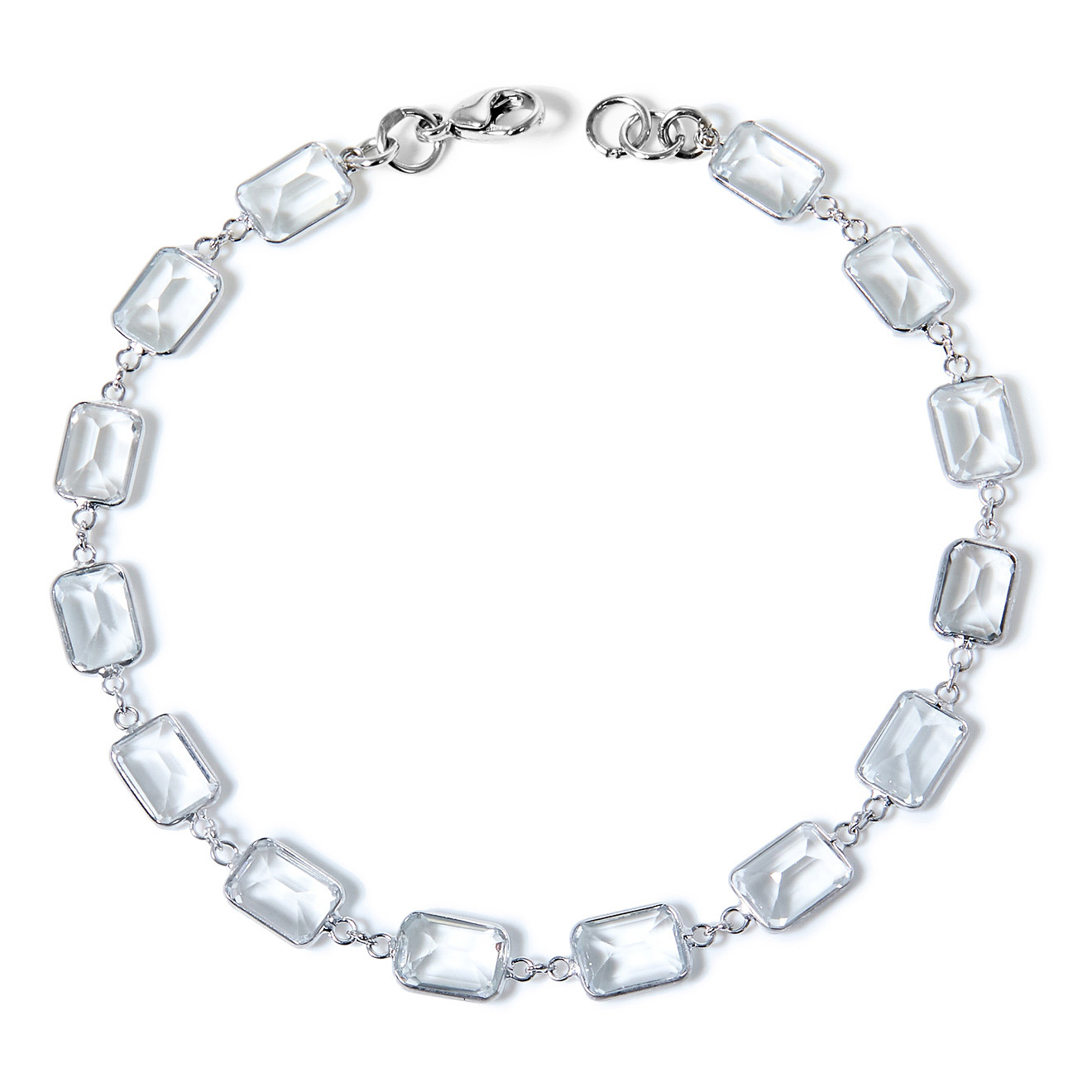 White gold bracelet with white topaz