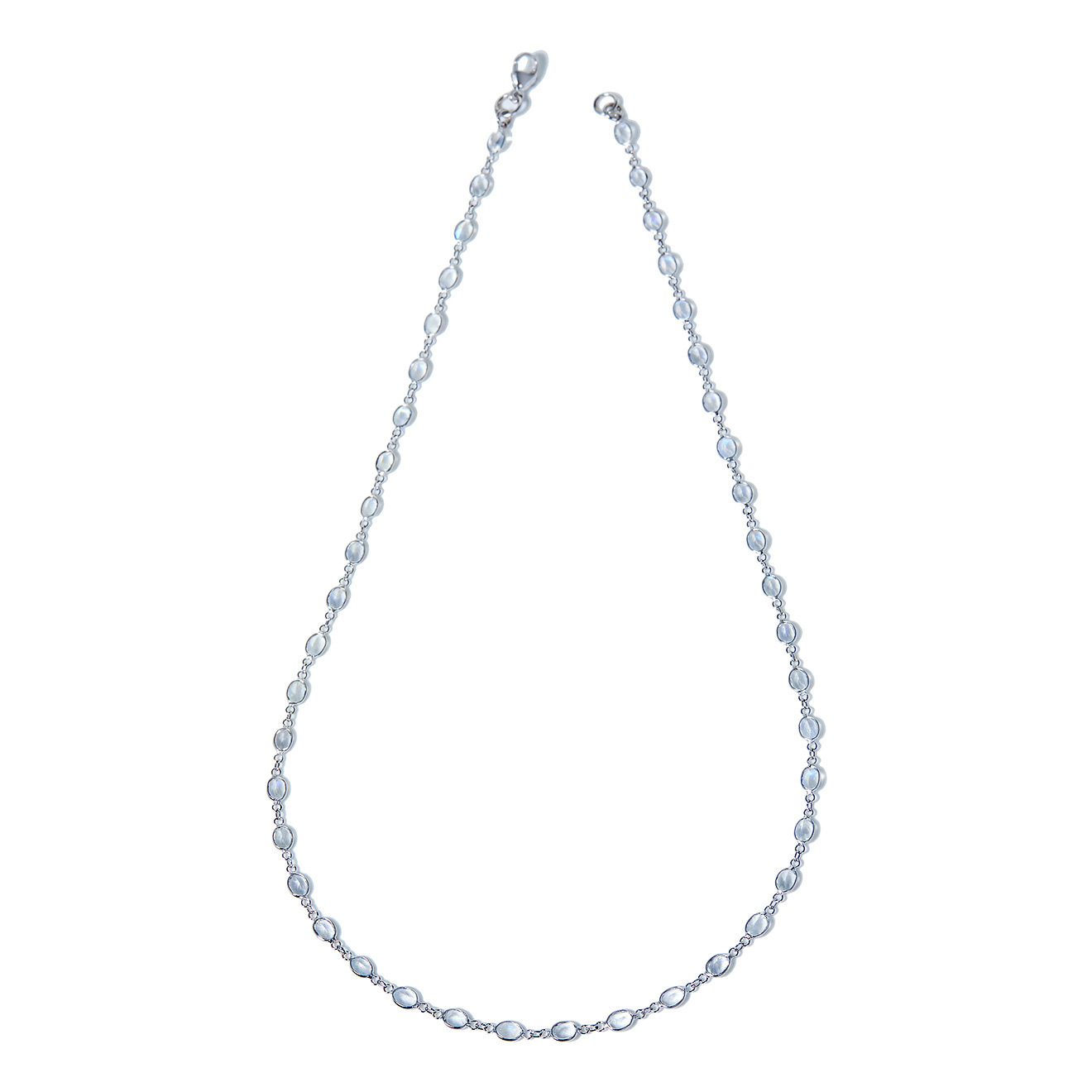 White gold necklace with moonstone