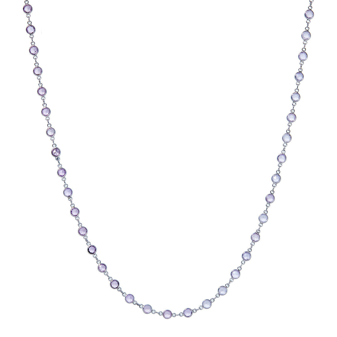 White gold sautoire with pink sapphires