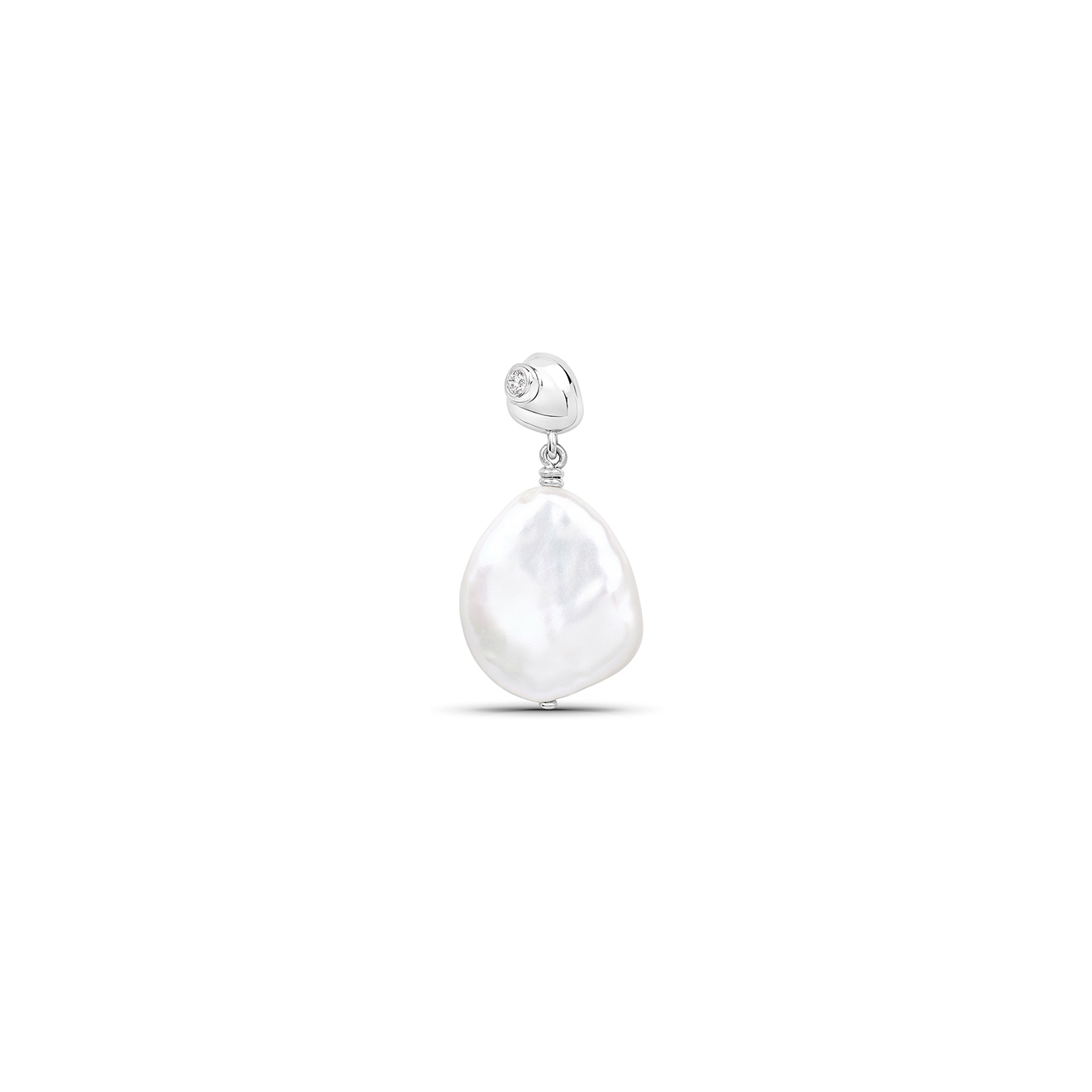 Серебряная моносерьга Keshi Mini, из коллекции Baroque
