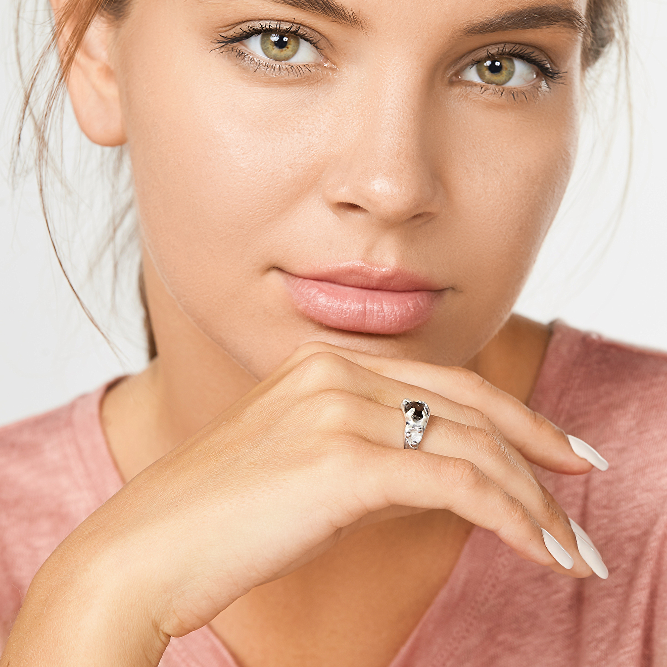 Ring with a large rauch topaz