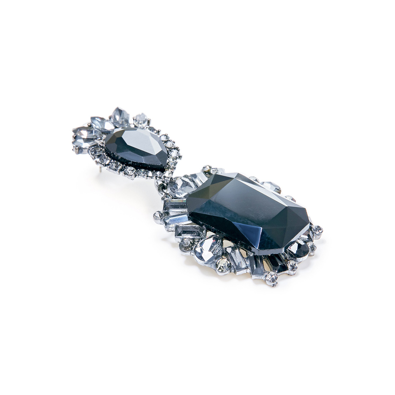 earrings with large black crystals