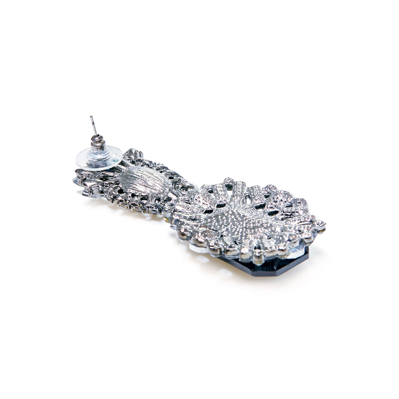 earrings with large black crystals