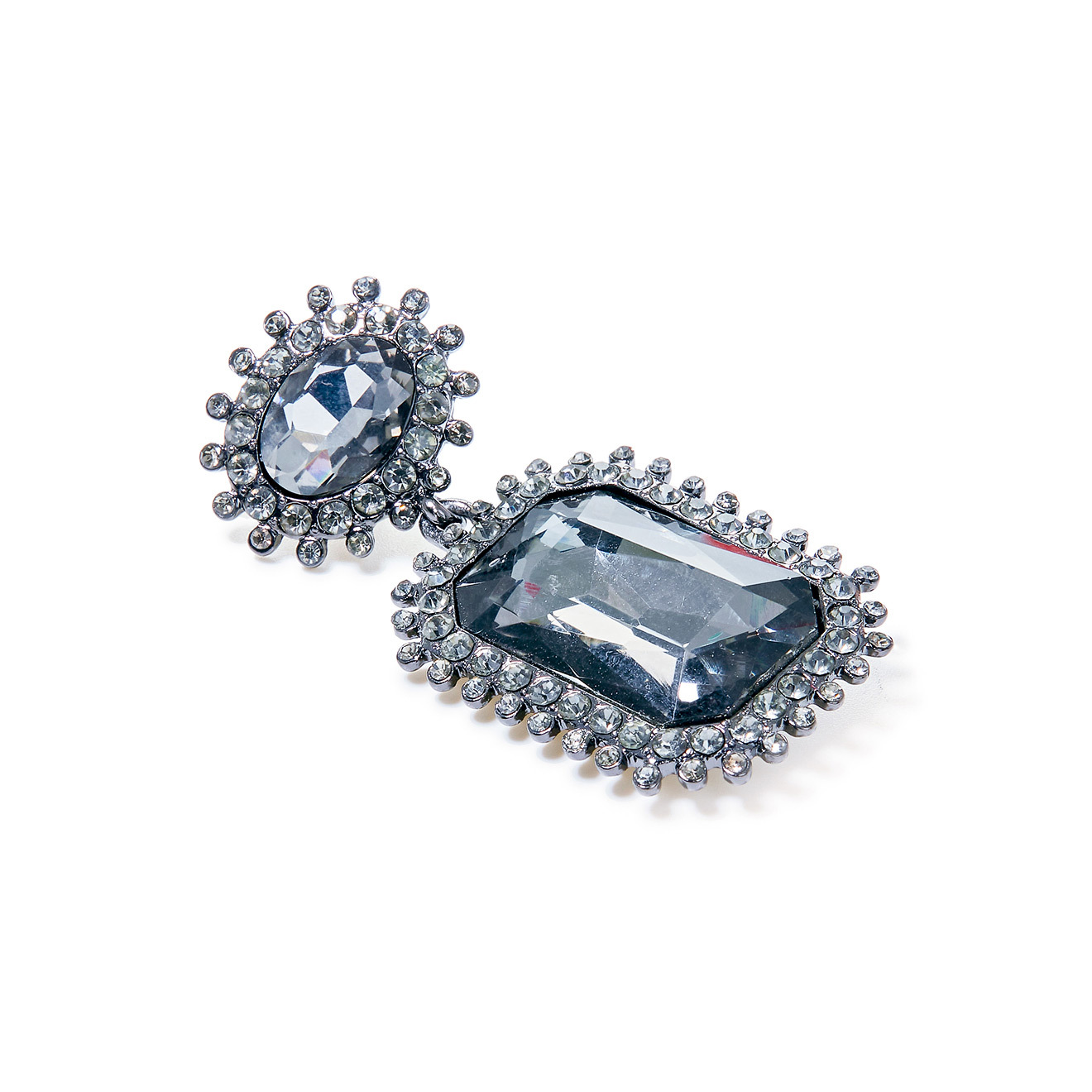 earrings with large graphite crystals