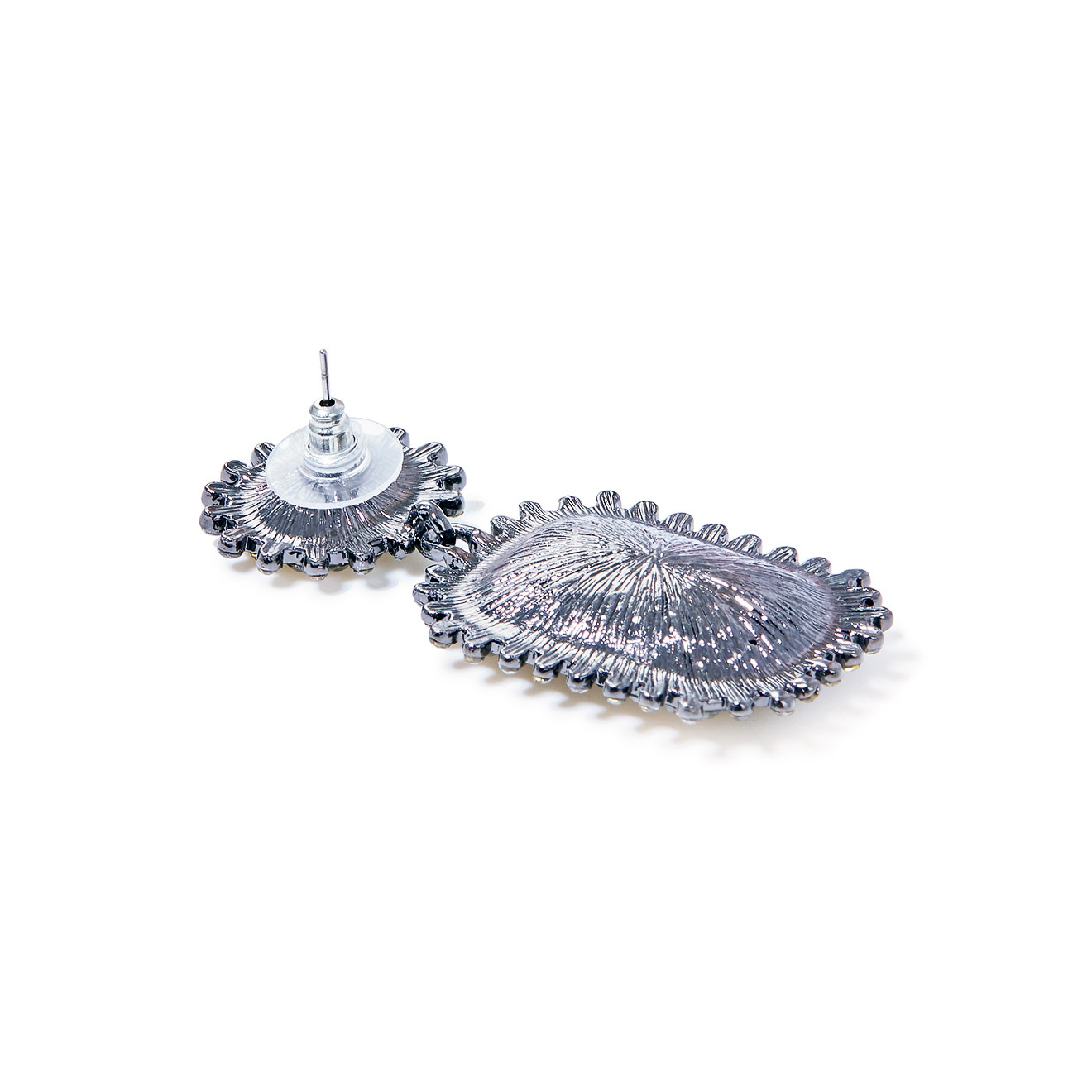 earrings with large graphite crystals